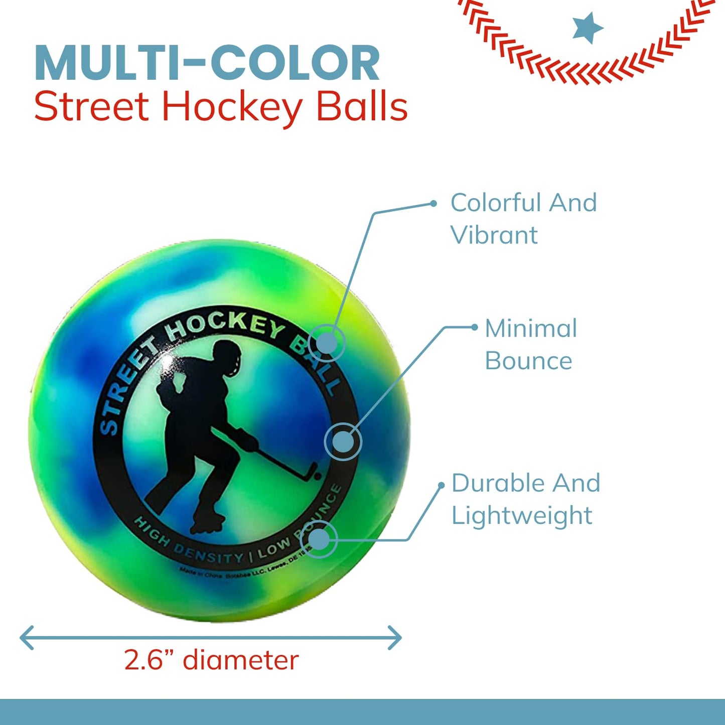 Botabee Hockey Balls – Durable, Weather-Resistant Street & Field Balls for Indoor/Outdoor Practice & Play