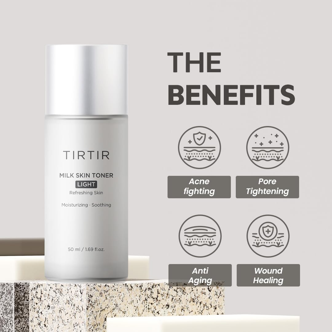 TIRTIR Milk Skin Rice Toner – Deep Hydrating Vegan Formula with Niacinamide & Ceramide (5.07 fl oz)