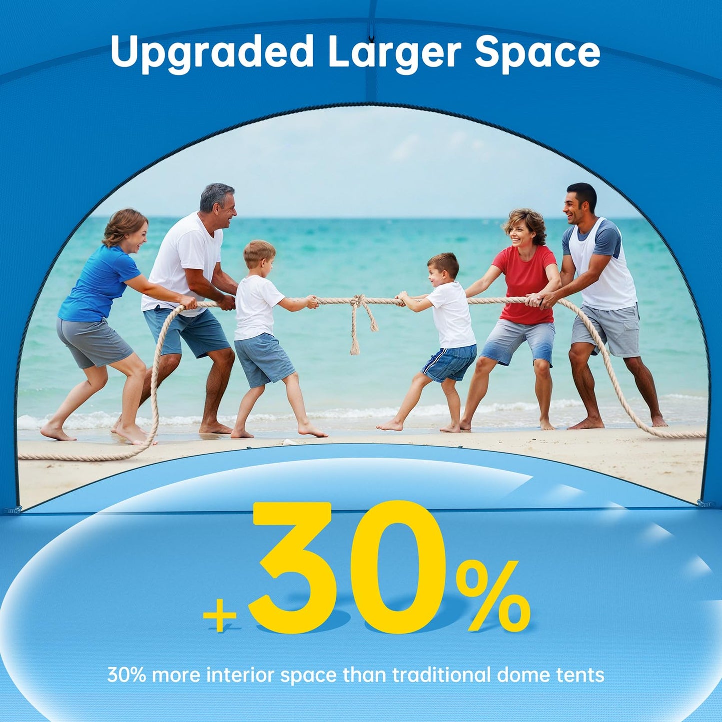 Beach Tent Sun Shelter – Portable UPF 50+ Shade with 2 Zippered Doors for Camping, Fishing & Outdoors