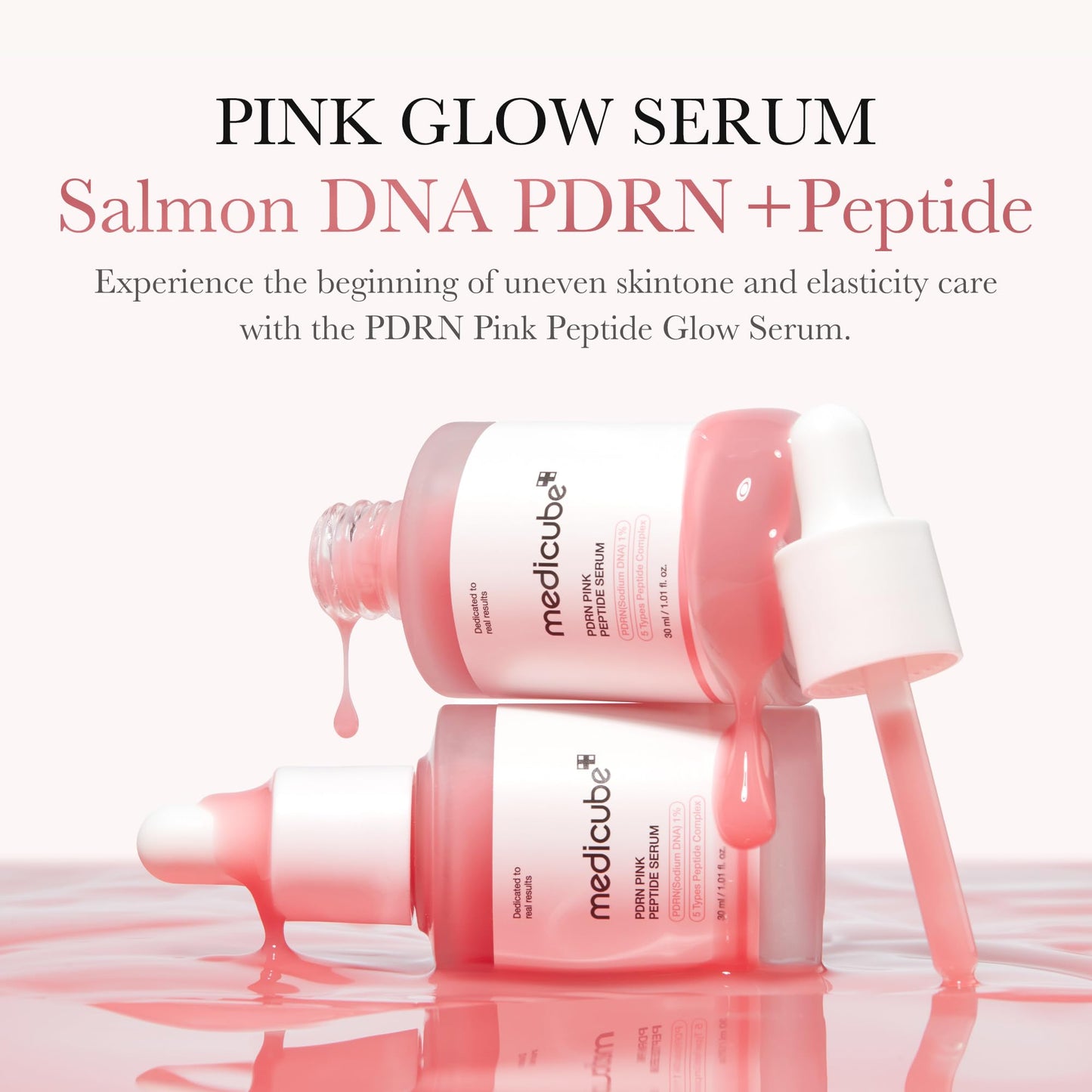 medicube Salmon DNA PDRN Serum – Pink Peptide Glow Formula for Hydration, Firming & Even Skin Tone (1.01 fl oz)