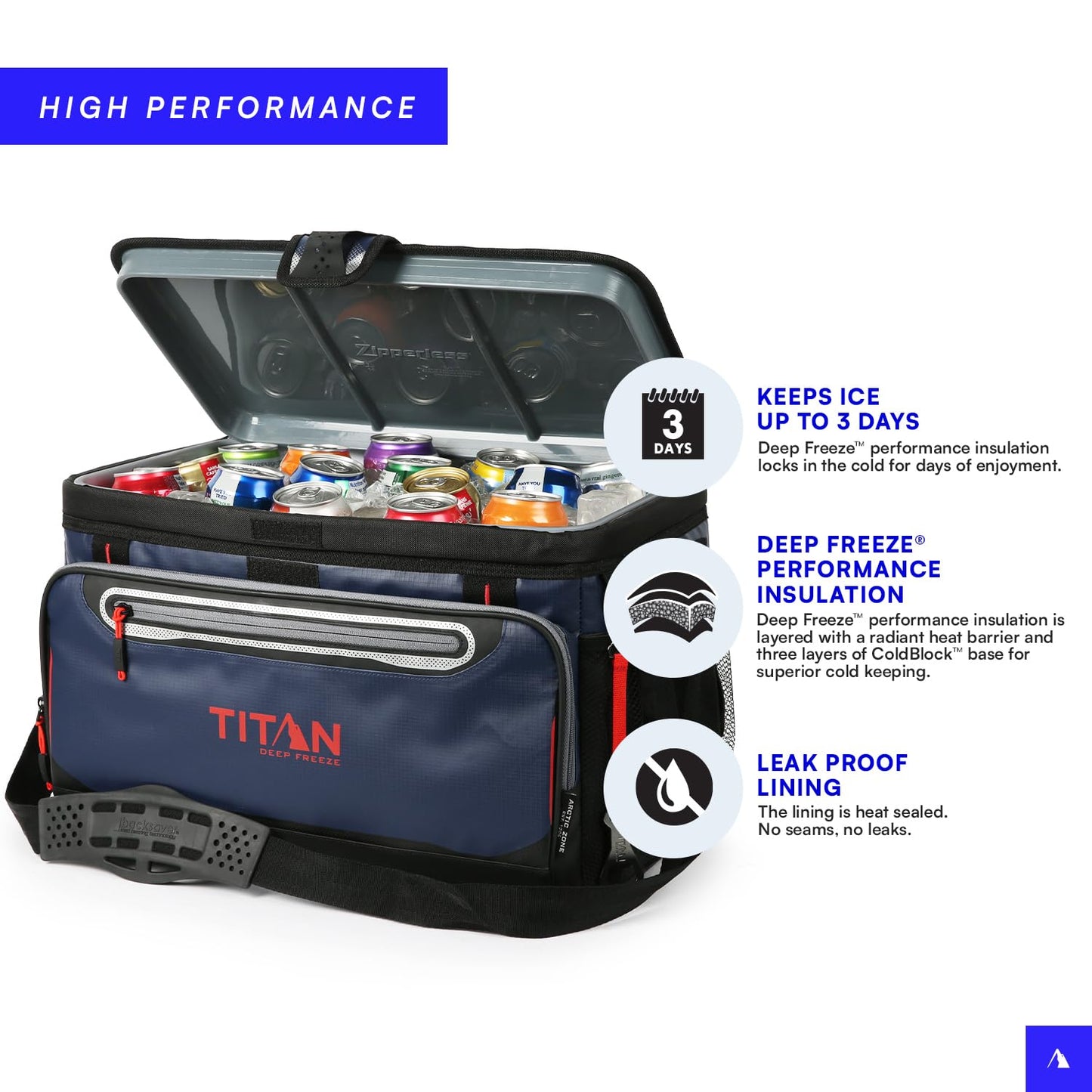 Arctic Zone Titan Deep Freeze Cooler – Zipperless Hardbody Insulated Cooler with SmartShelf for Beach & Camping