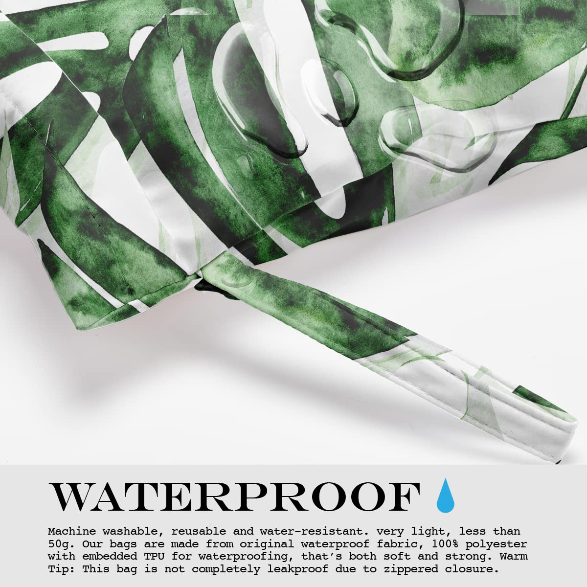 Waterproof Wet Dry Bag – Tropical Palm Leaf Travel Pouch for Swimsuits, Diapers, Gym & Beach Essentials