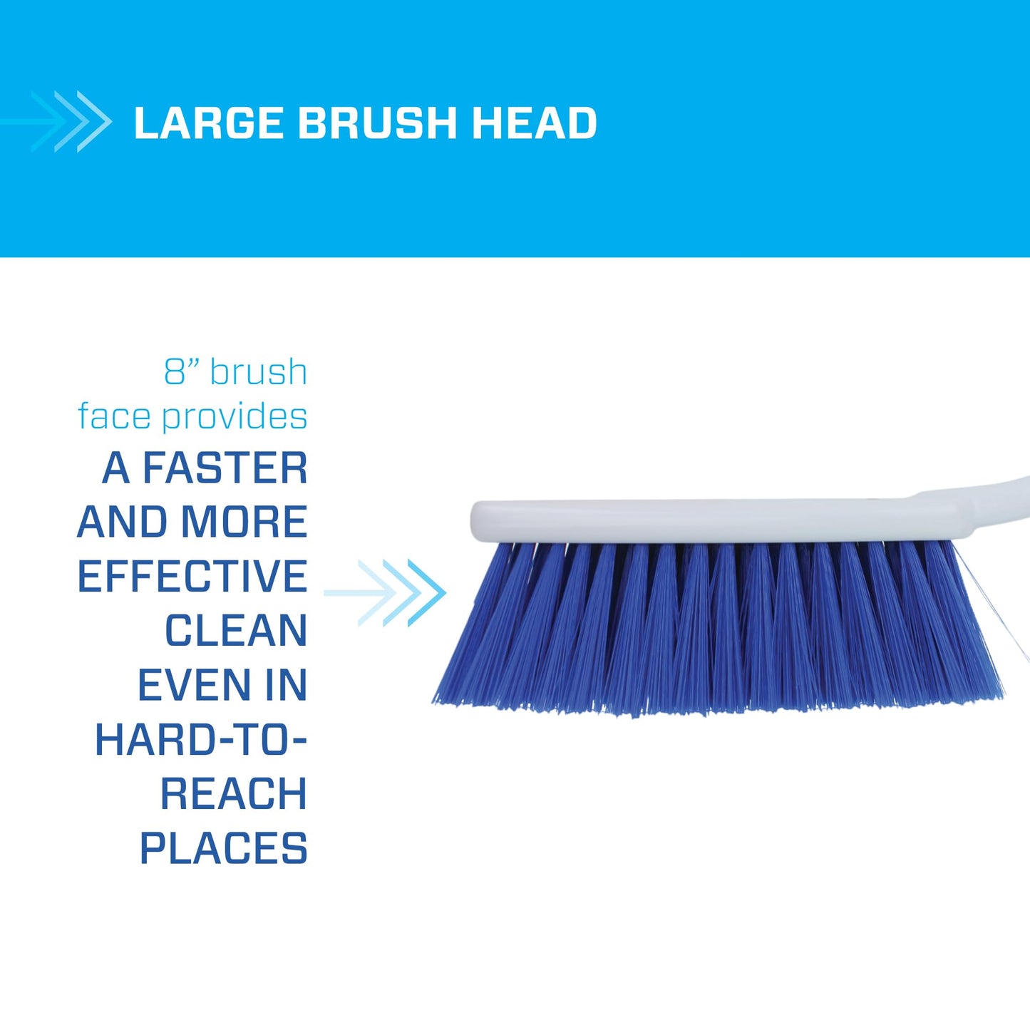 Mr. Clean Multi-Purpose Counter Brush – 12" with Comfort Grip Handle (Blue/White)