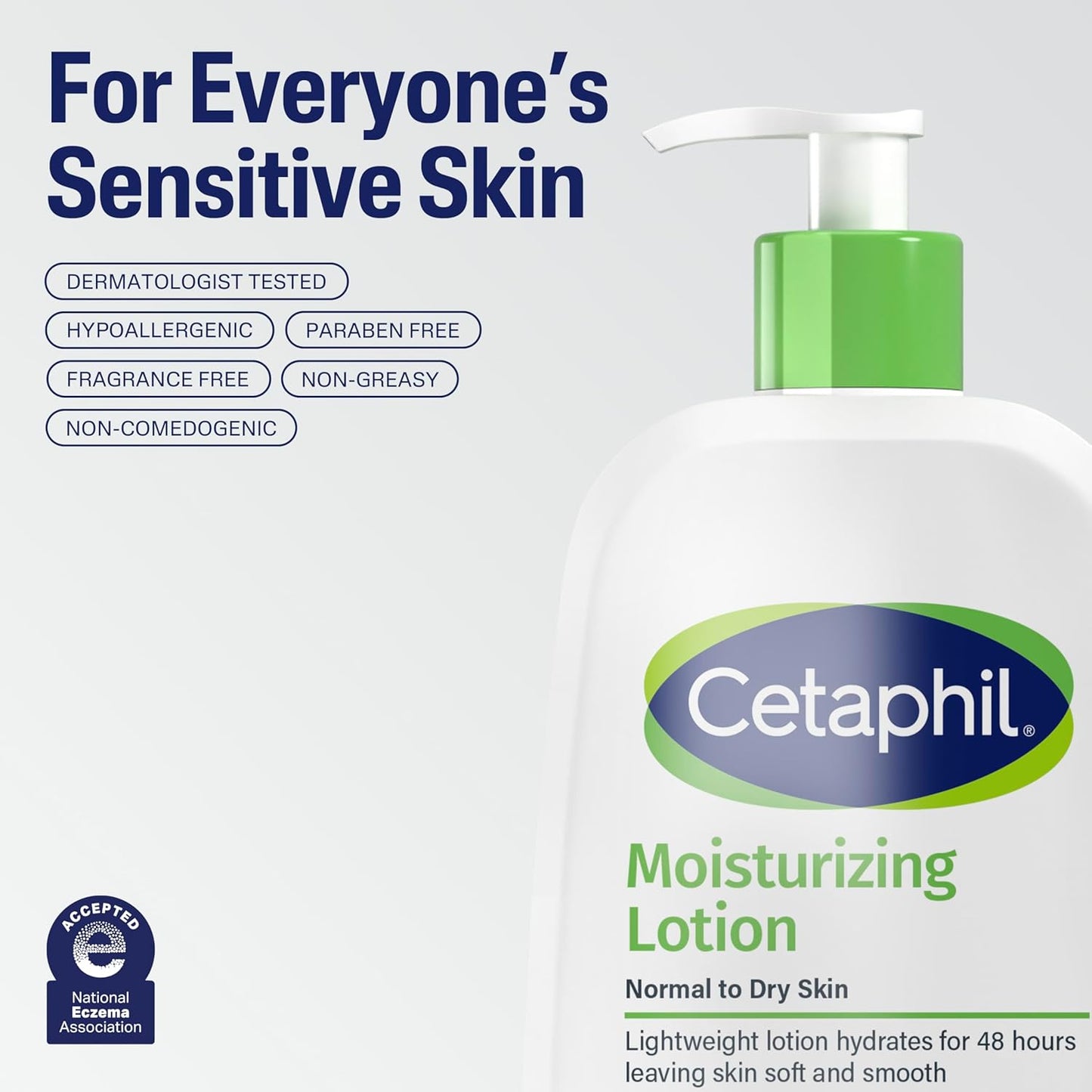 Cetaphil Moisturizing Lotion – Face & Body Hydration for All Skin Types (20oz, Fragrance-Free)
