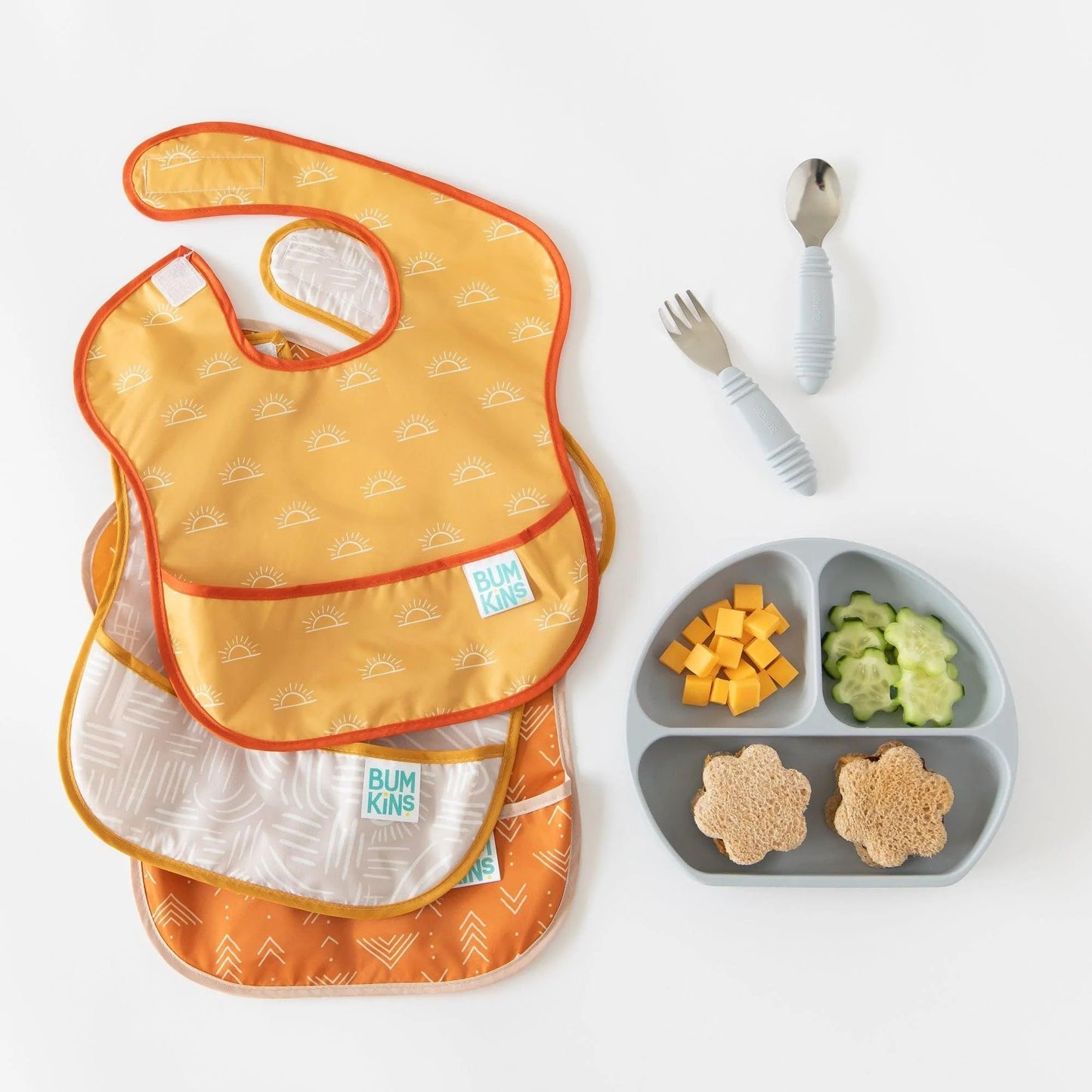 Bumkins SuperBib 3-Pack – Waterproof Baby Bibs for Feeding (Happy Campers)