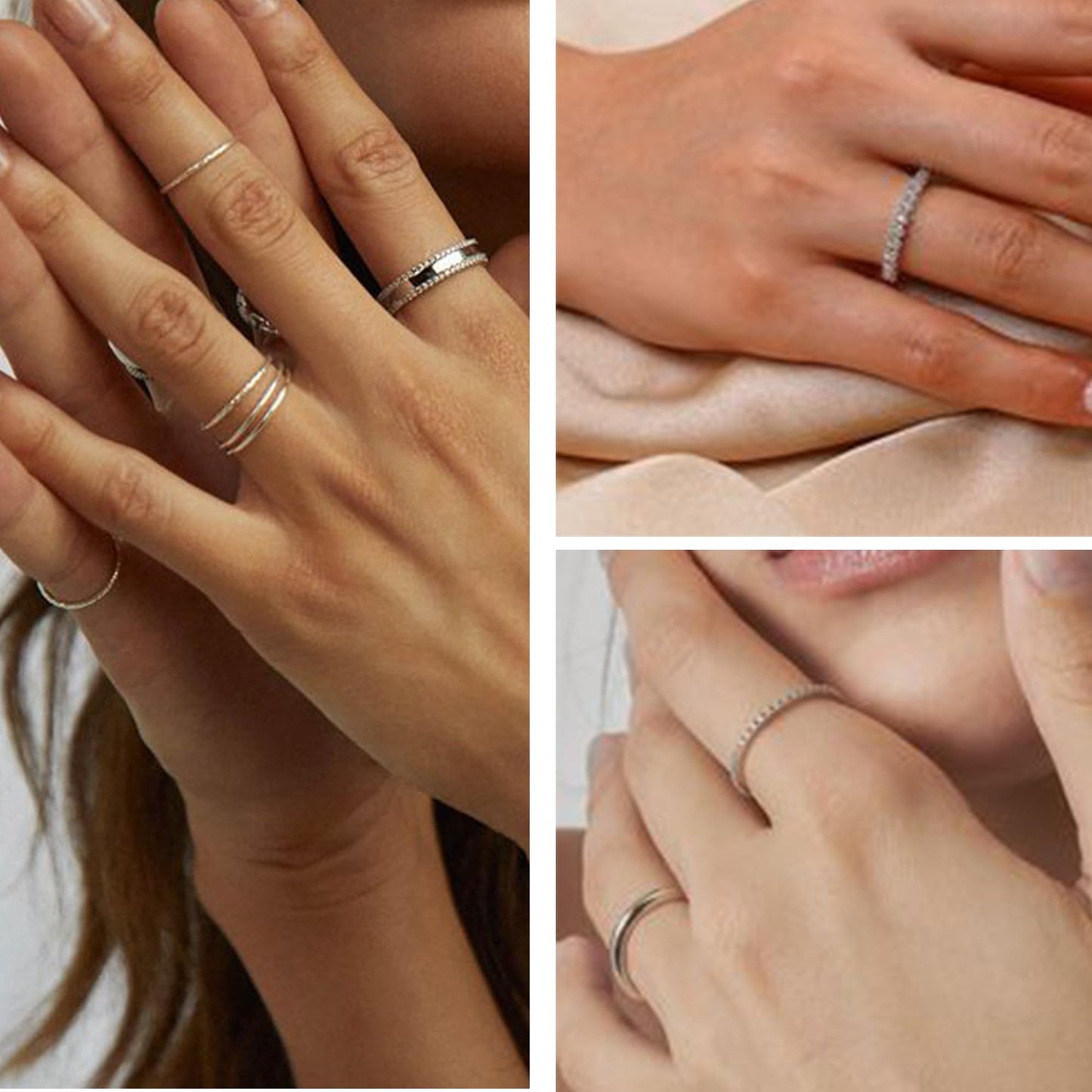 FAXHION 12-Piece Gold Ring Set – 14K Plated Stackable Bands with Simulated Diamonds (Sizes 5–11)