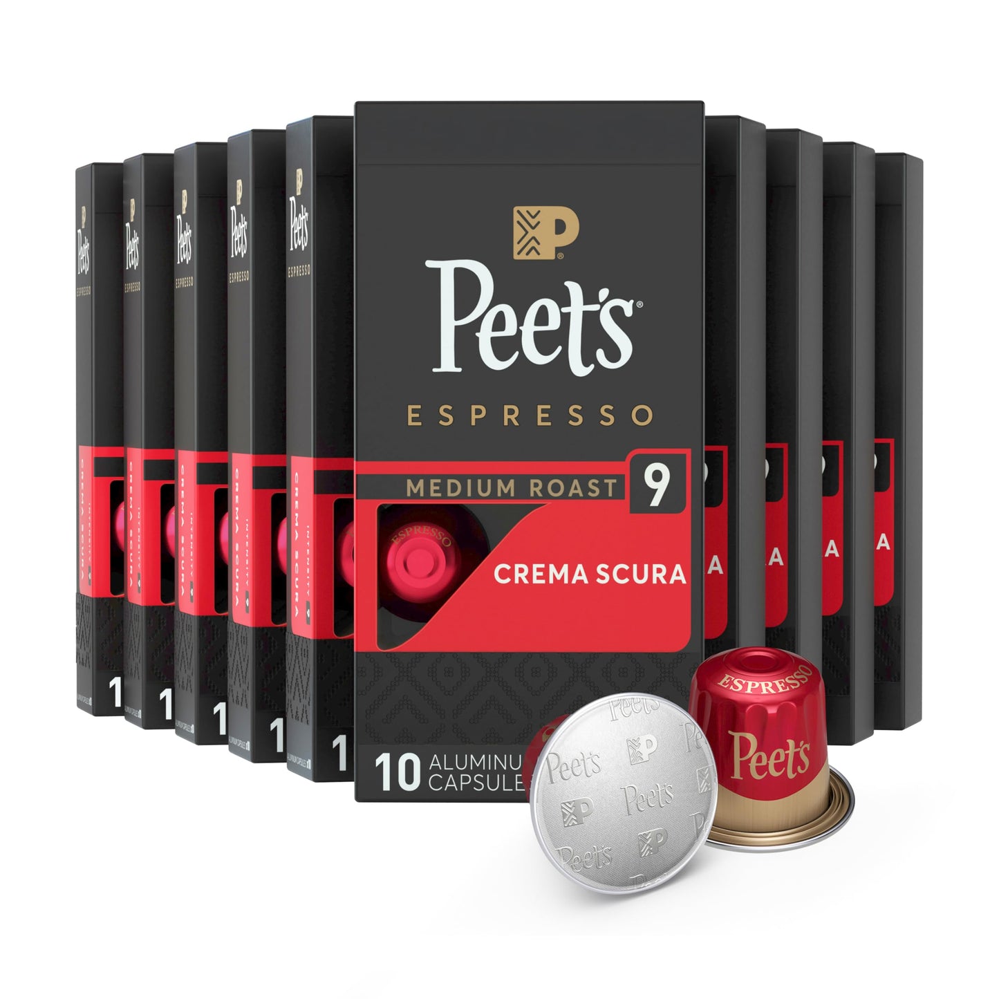 Peet’s Espresso Capsules – Medium Roast Ricchezza (50 Count, Nespresso Original Compatible)