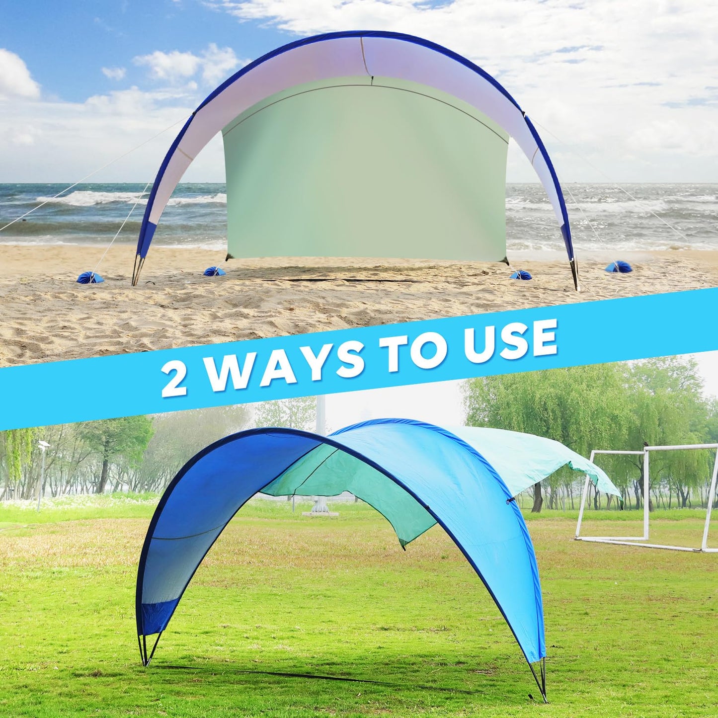 TOBTOS Pop-Up Beach Tent – UPF 50+ Sun Shelter for 2–3 People, Lightweight with Carry Bag