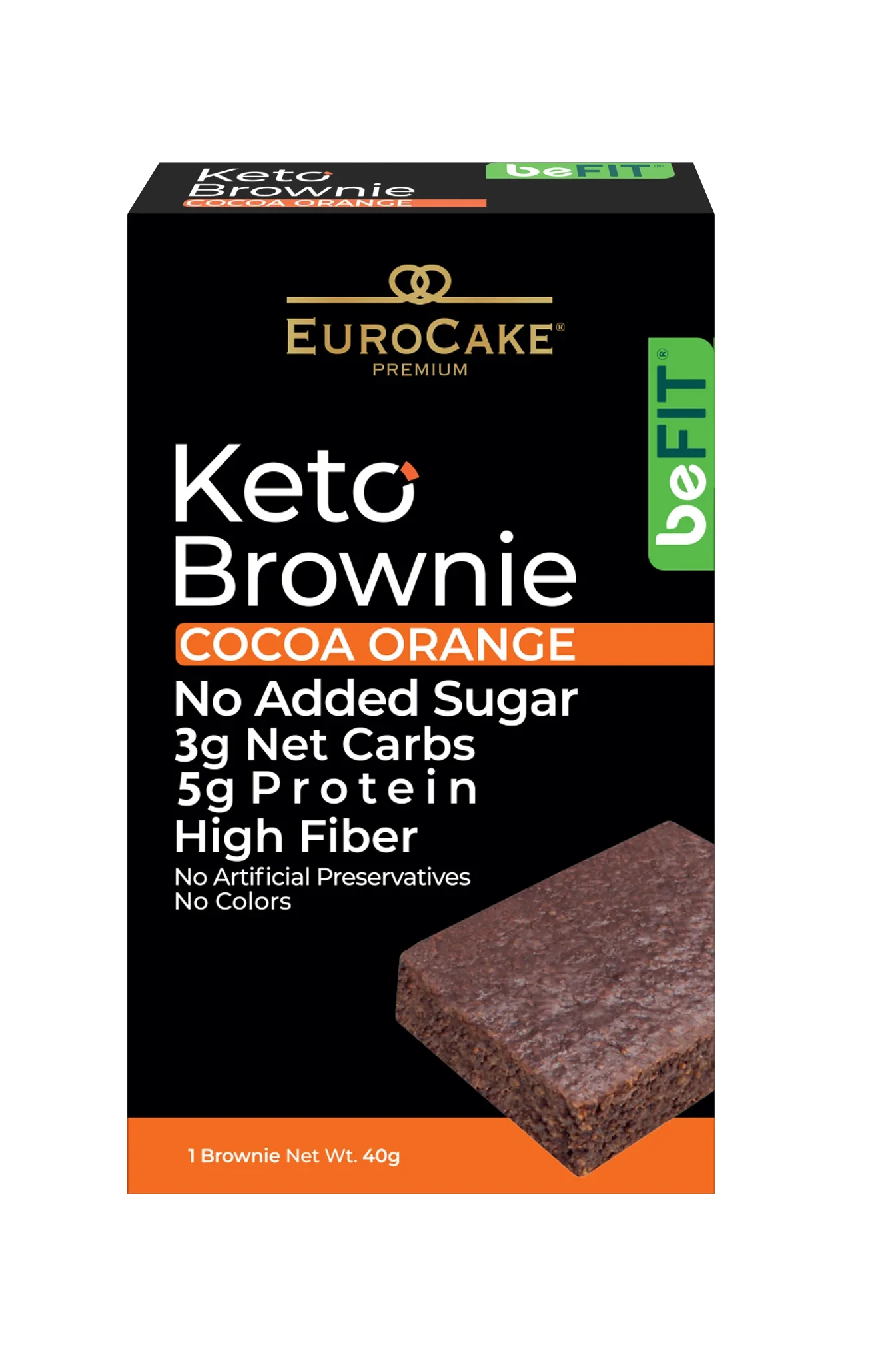 beFIT Keto Brownie Choco Orange (1 piece)
