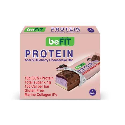Acai & Blueberry Cheesecake Protein Cake Bar with Marine Collagen 3pcs/box