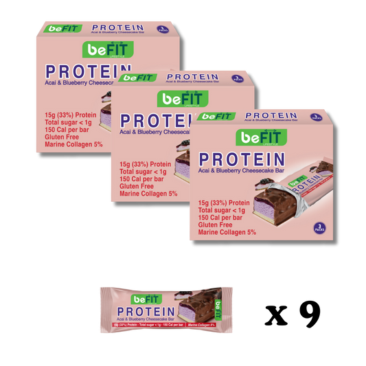 Açaí & Blueberry Cheesecake Protein Cake Bar Bundle - Pack Of 3 (9 Bars)