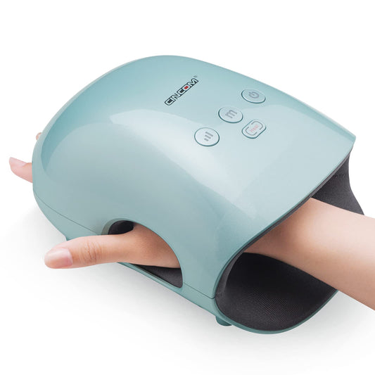 CINCOM Cordless Hand Massager – Heat & Compression Therapy for Carpal Tunnel & Arthritis (White)