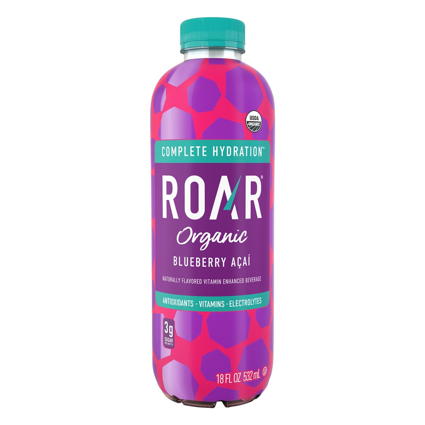 Roar Complete Hydration Organic - Electrolyte Drinks Loaded with Vitamins C, B5, B12 - Non-GMO, Gluten-Free - Dragonfruit Punch - 12 pc