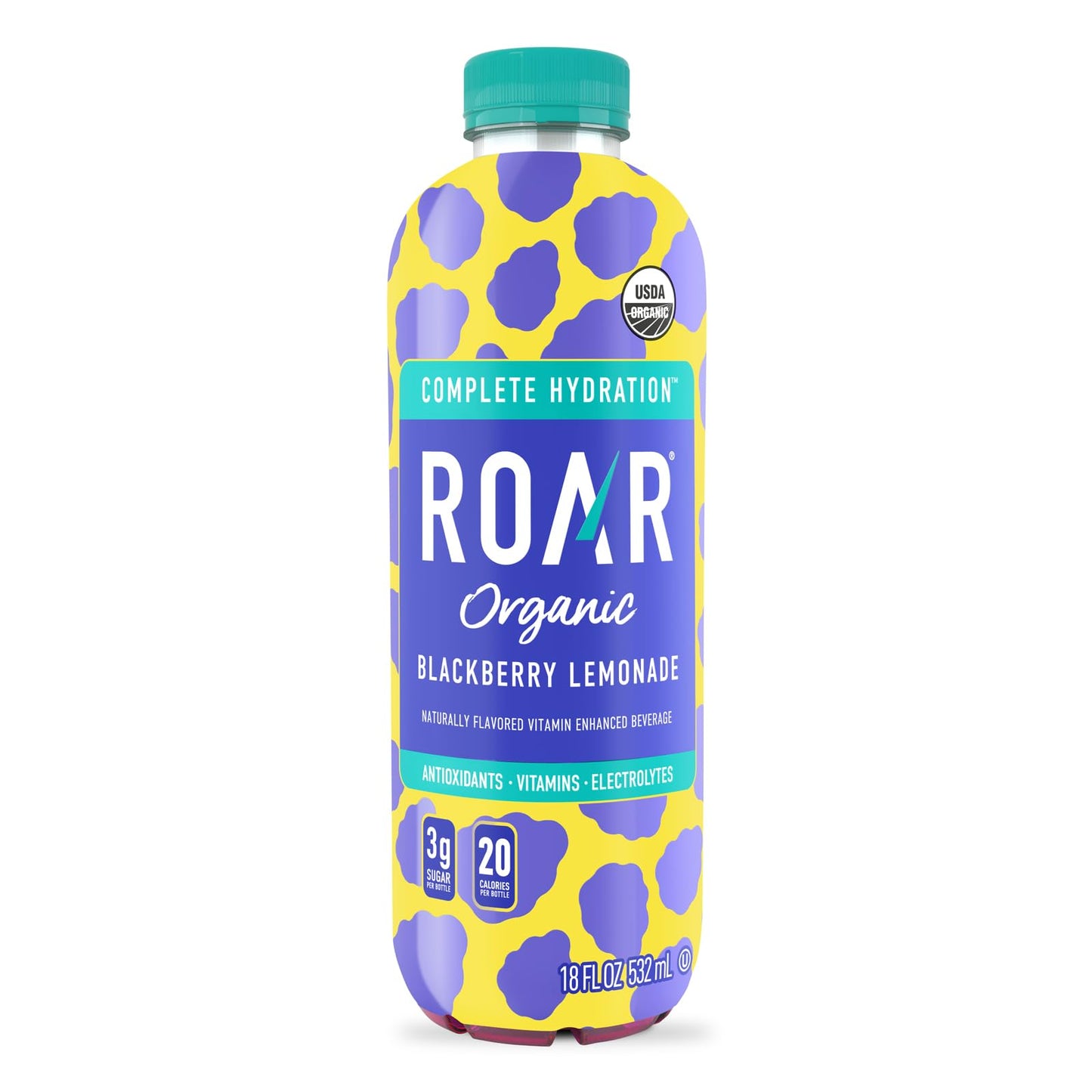 Roar Complete Hydration Organic - Electrolyte Drinks Loaded with Vitamins C, B5, B12 - Non-GMO, Gluten-Free - Dragonfruit Punch - 12 pc