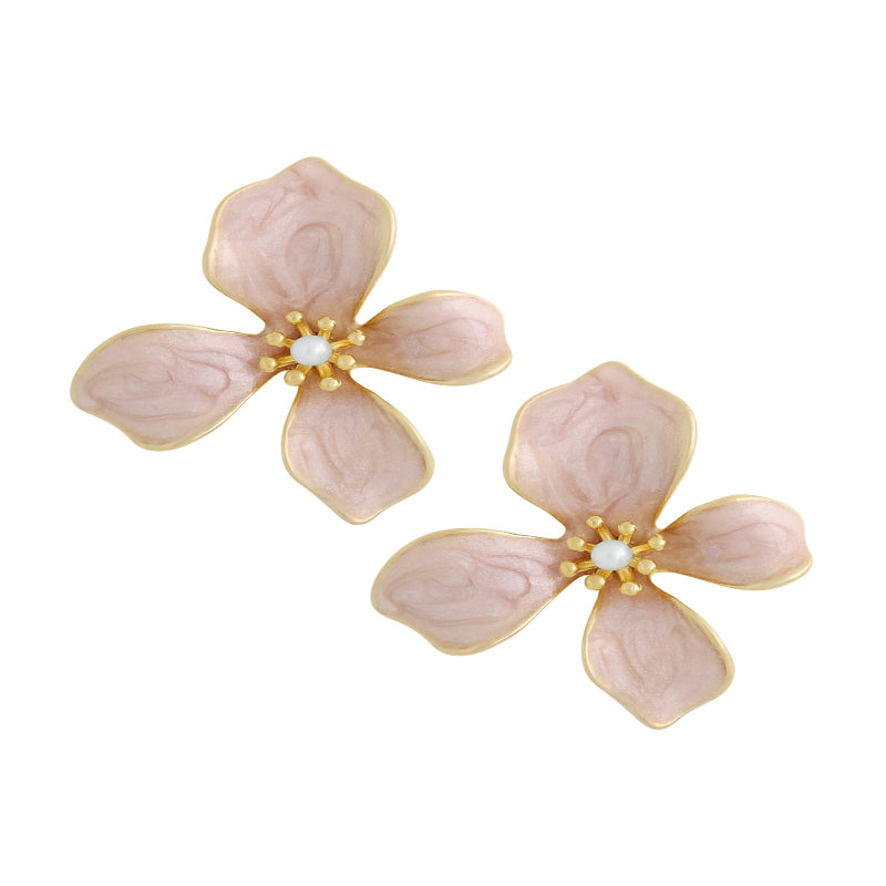 Elegant Pastel Flower Stud Earrings – Romantic Floral Jewelry Gift for Women in Their 20s & 30s