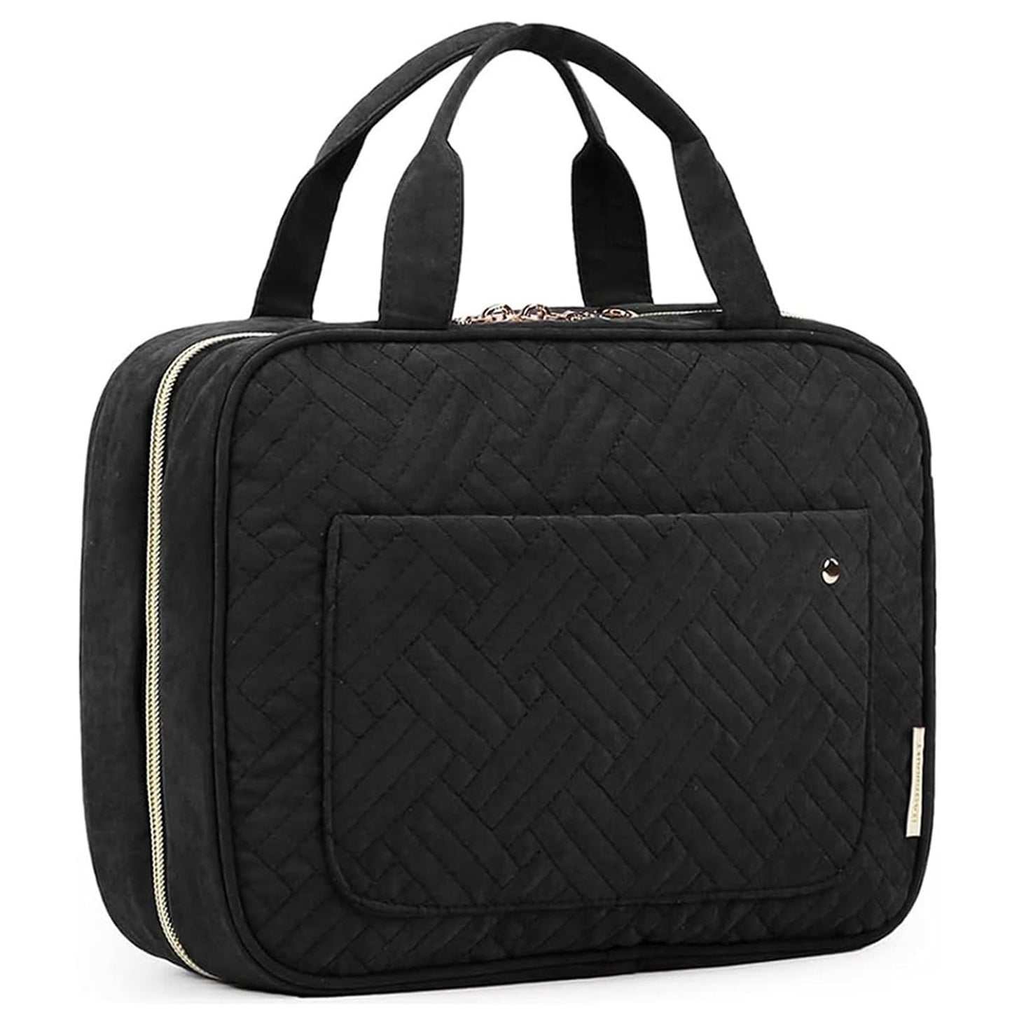 BAGSMART Hanging Toiletry Bag – Water-Resistant Travel Organizer for Full-Size Toiletries & Accessories (Black, Medium)