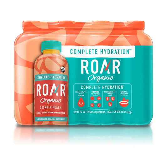 Roar Complete Hydration Organic - Electrolyte Drinks Loaded with Vitamins C, B5, B12 - Non-GMO, Gluten-Free - Dragonfruit Punch - 12 pc