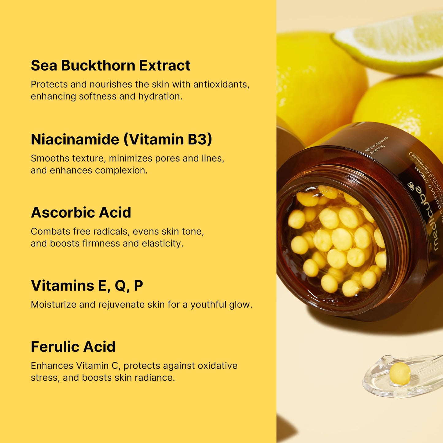 medicube Deep Vitamin C Golden Capsule Moisturizer – Gel Cream for Wrinkles, Glow & Hydration (1.94 oz)