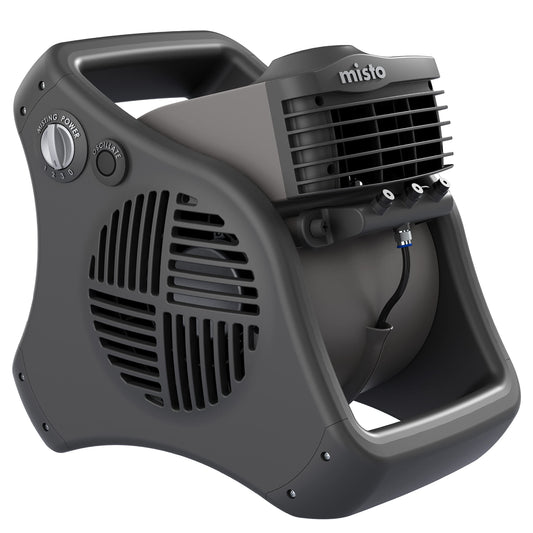 Lasko Misto Outdoor Misting Fan – 15” Blower with 3 Speeds for Camping, Patios & Sports (Black, 7050)