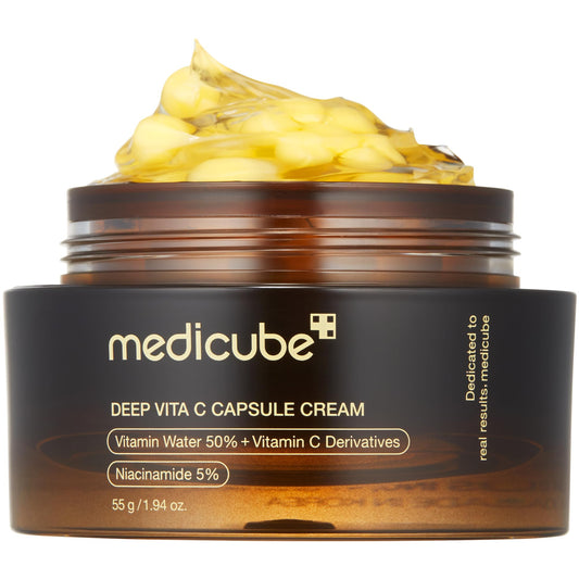 medicube Deep Vitamin C Golden Capsule Moisturizer – Gel Cream for Wrinkles, Glow & Hydration (1.94 oz)