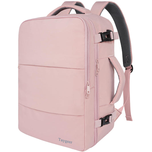 Taygeer Women’s Travel Backpack – TSA Carry-On with USB Port, Shoe Compartment & Laptop Sleeve (Pink)