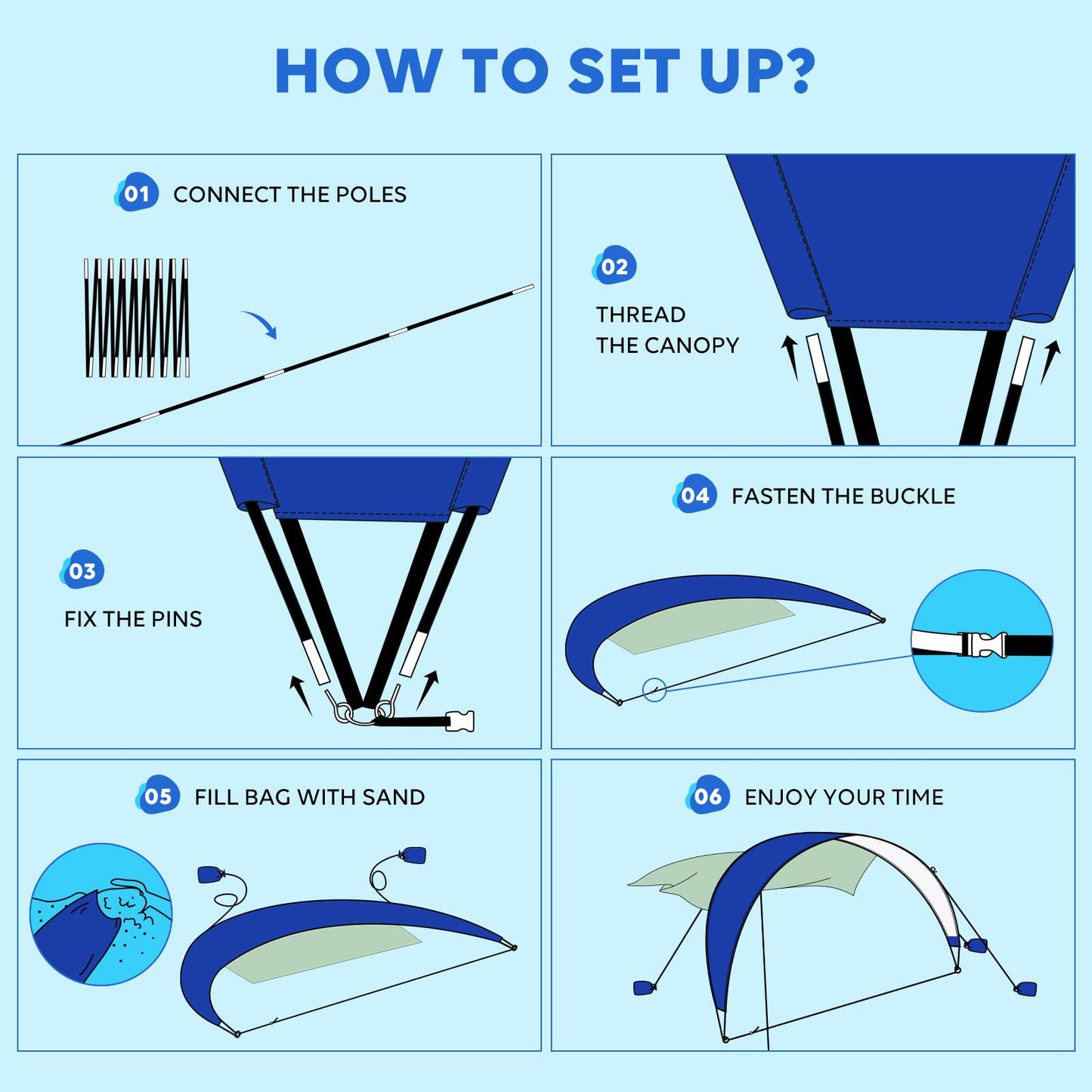 TOBTOS Pop-Up Beach Tent – UPF 50+ Sun Shelter for 2–3 People, Lightweight with Carry Bag