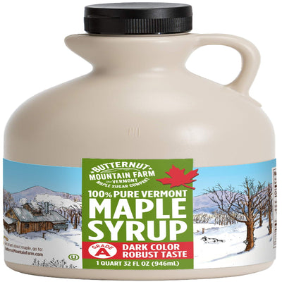 Butternut Mountain Farm Pure Vermont Maple Syrup – Grade A, Dark & Robust (12oz Squeeze Bottle)