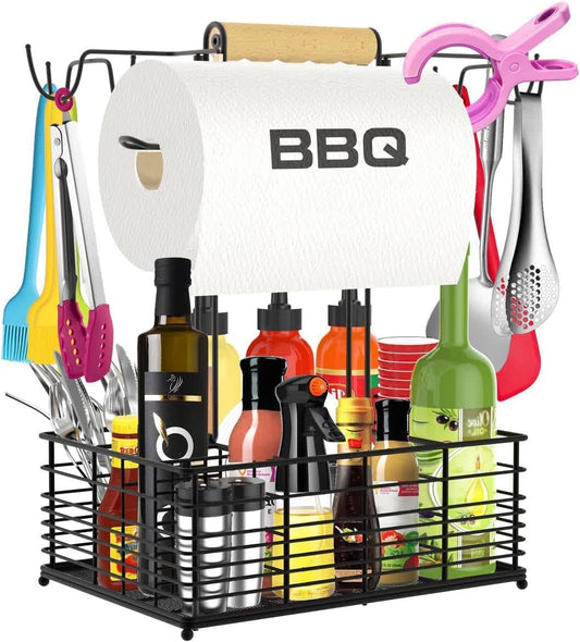 BBQ Grill Caddy – Outdoor Grill Organizer for Camping, Tailgates & Outdoor Kitchens, Great Gift for Men