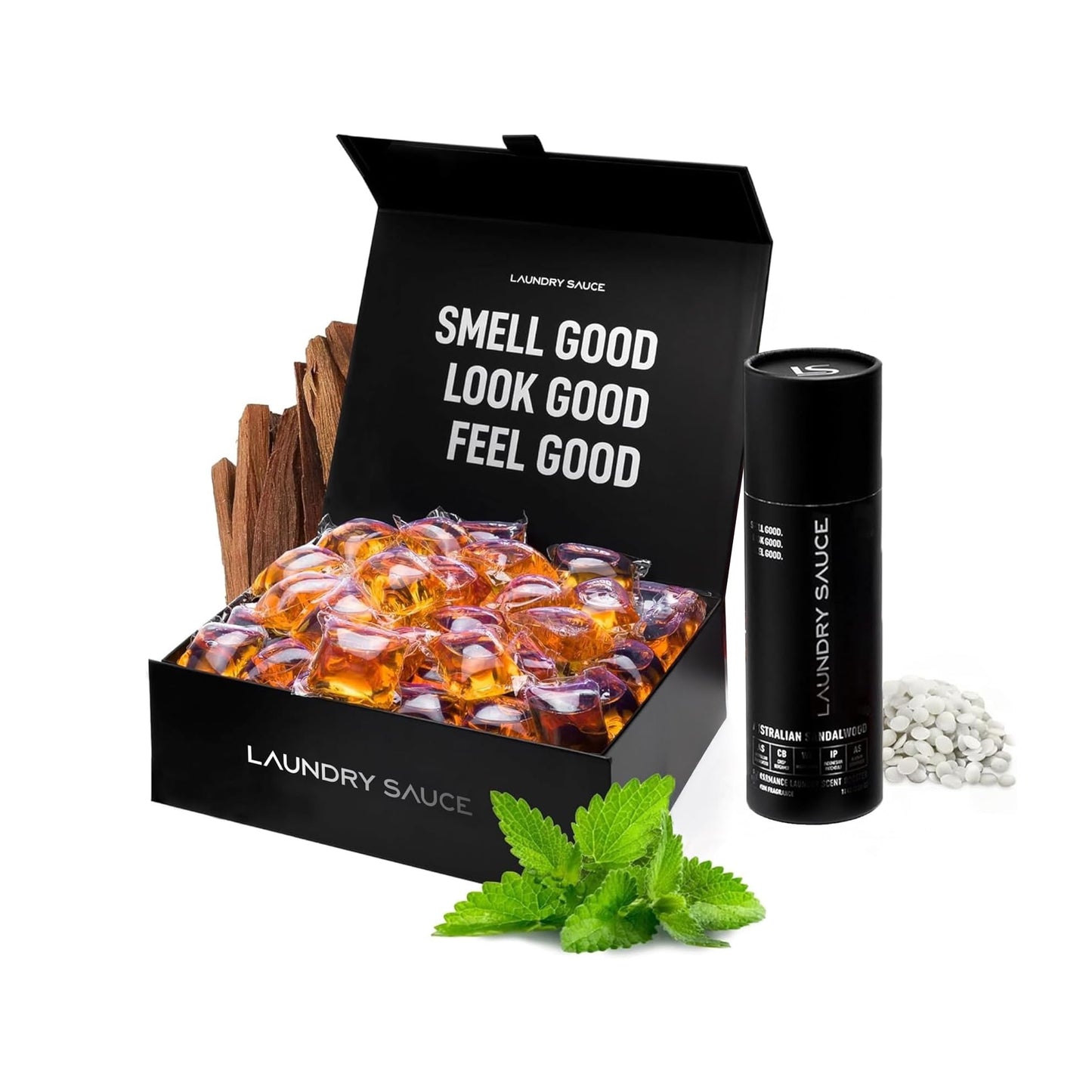 Laundry Sauce Detergent & Scent Booster Bundle – Australian Sandalwood Pods, Dye-Free & HE Compatible