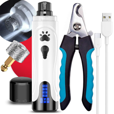Dog Nail Grinder Kit – Rechargeable 3-Speed Pet Nail Trimmer for Dogs & Cats (Dark Blue)