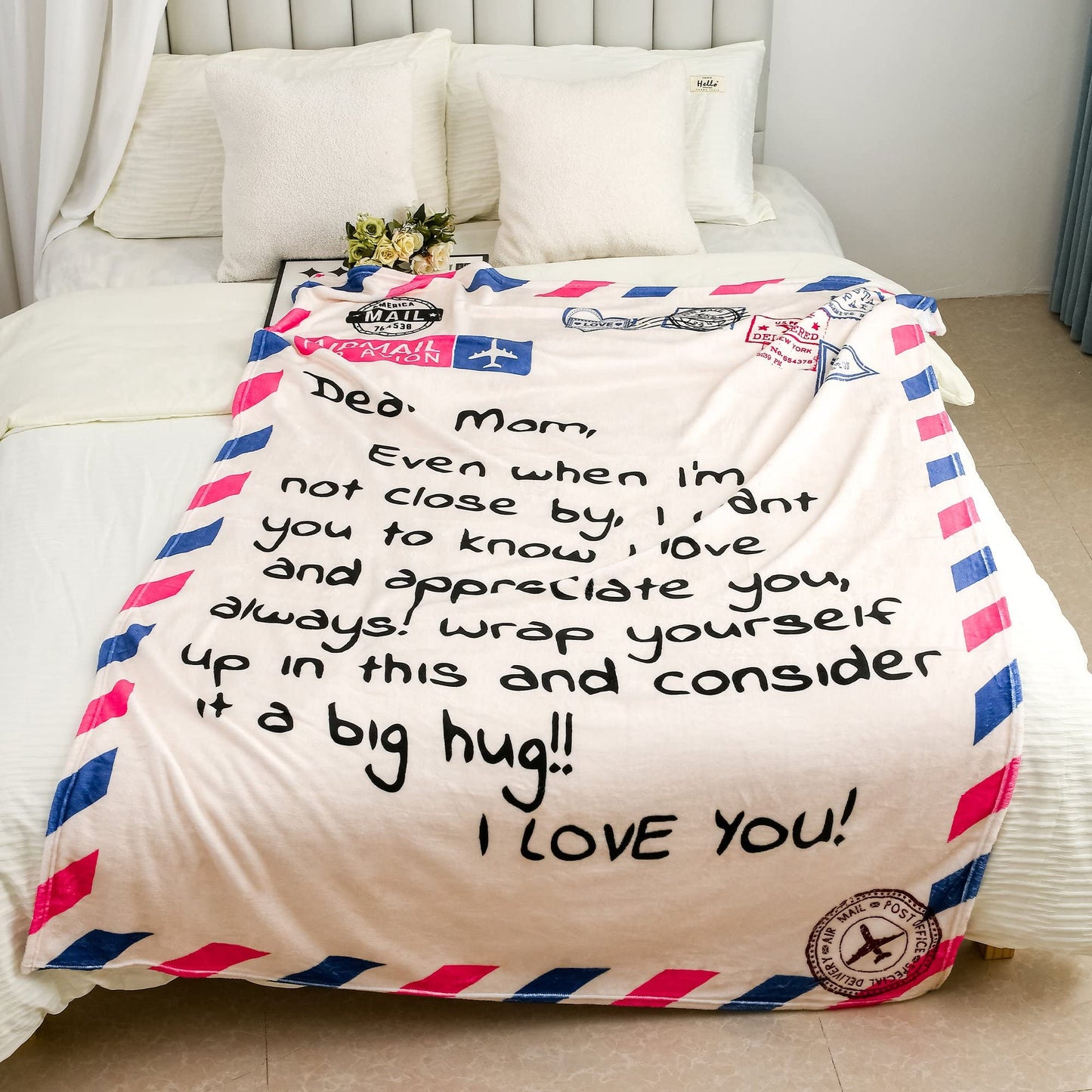 Mom Blanket Gift from Daughter or Son – Soft Throw with Heartfelt Letter, Perfect for Birthday or Mother’s Day