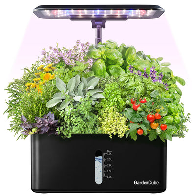 8-Pod Indoor Hydroponics Garden Kit – White Countertop Herb Grower with Adjustable Light