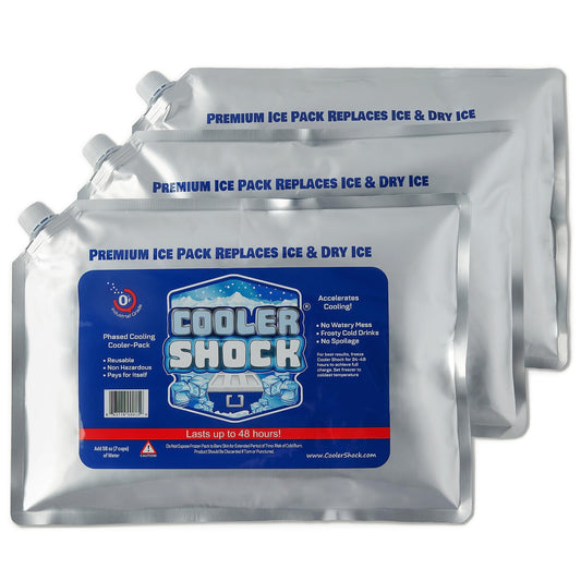 Cooler Shock Reusable Ice Packs – Long-Lasting Freezer Packs for Coolers, Camping & Beach Trips
