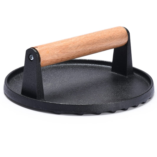 Mountain GRILLERS Cast Iron Burger Press – Non-Stick Adjustable Patty Maker for BBQ & Home Grilling