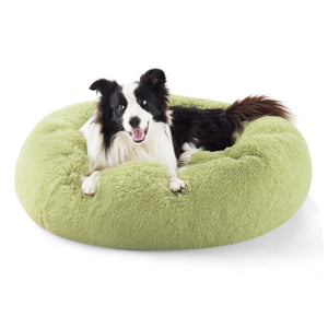 Bedsure Calming Dog Bed – 23" Round Plush Bed for Small Dogs & Cats (Camel, Up to 25 lbs)