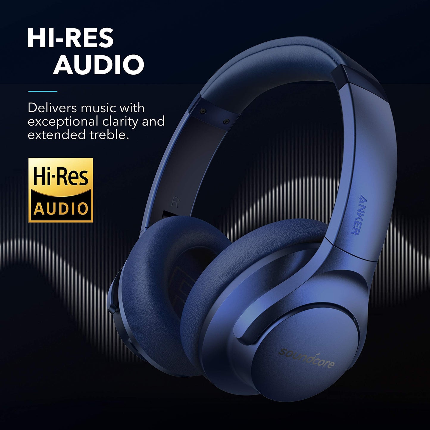 Soundcore Life Q20 Wireless Headphones – Noise Cancelling, Hi-Res Audio, 60H Playtime