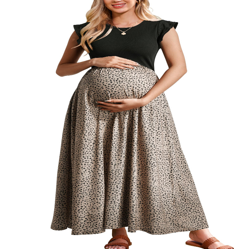 OUGES Women’s Sleeveless Maxi Dress – Ribbed Spring/Summer Maternity Style with Pockets (2025)