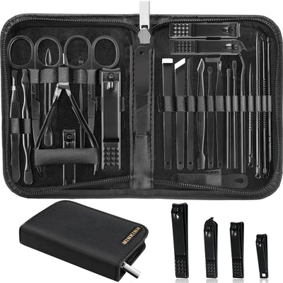 26-Piece Professional Manicure Set – Stainless Steel Nail Care Kit with Luxurious Travel Case