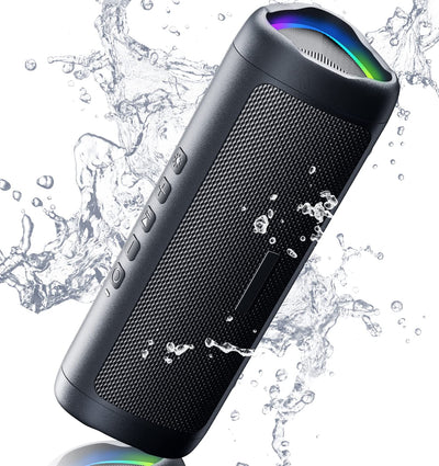 Portable Bluetooth Speaker – HD Sound, 20H Playtime, IPX5 Waterproof with TWS Pairing (Black)