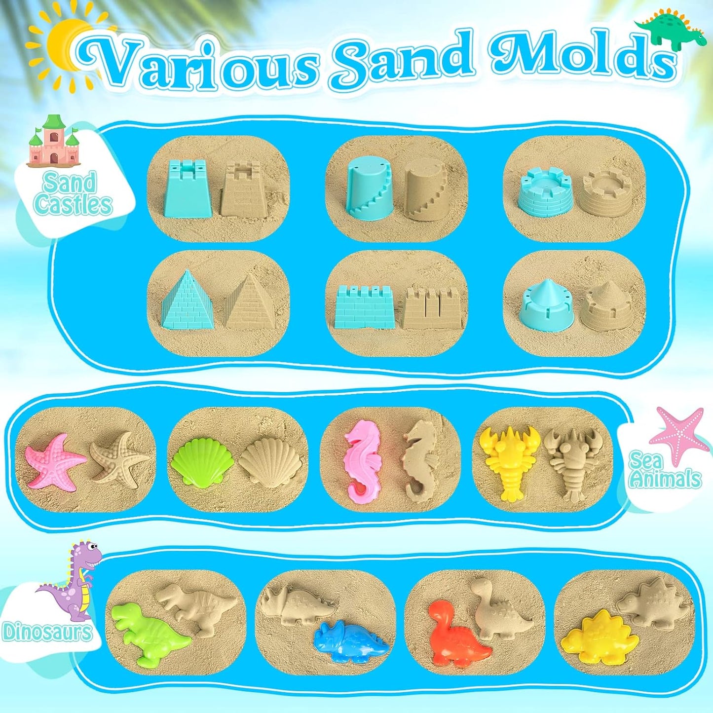 Collapsible Beach Toys Set – Foldable Sand Bucket & Shovels with Mesh Bag for Kids Ages 3–10