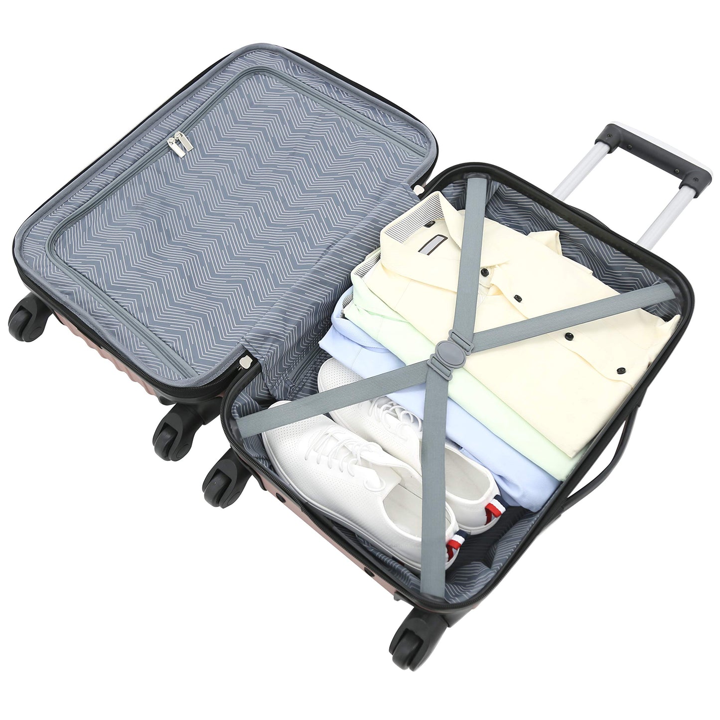Travelers Club Midtown 4-Piece Hardside Luggage Set – Durable Travel Suitcases in Rose Gold