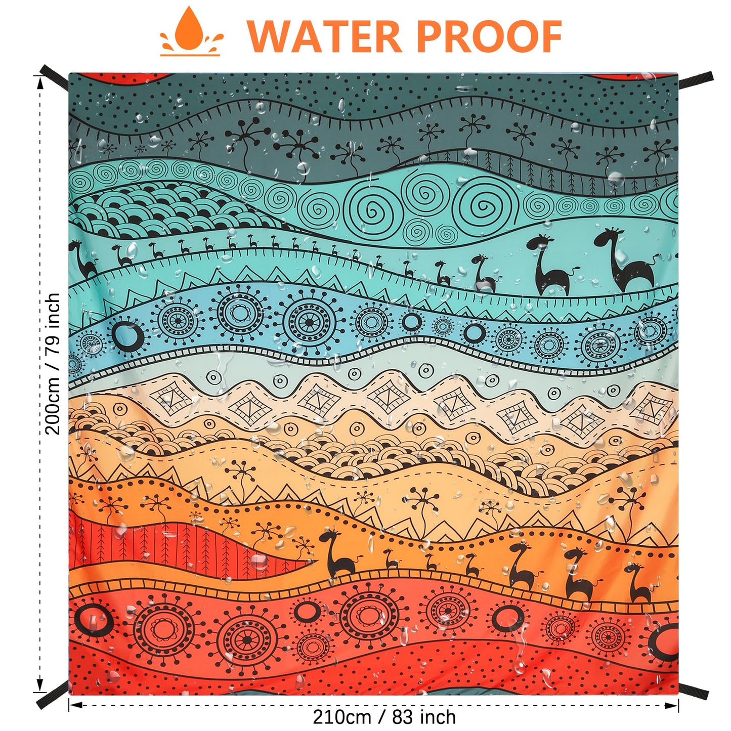 Extra Large Waterproof Beach Blanket – Sandproof Quick-Dry Mat for 1–8 Adults, Perfect for Travel & Camping
