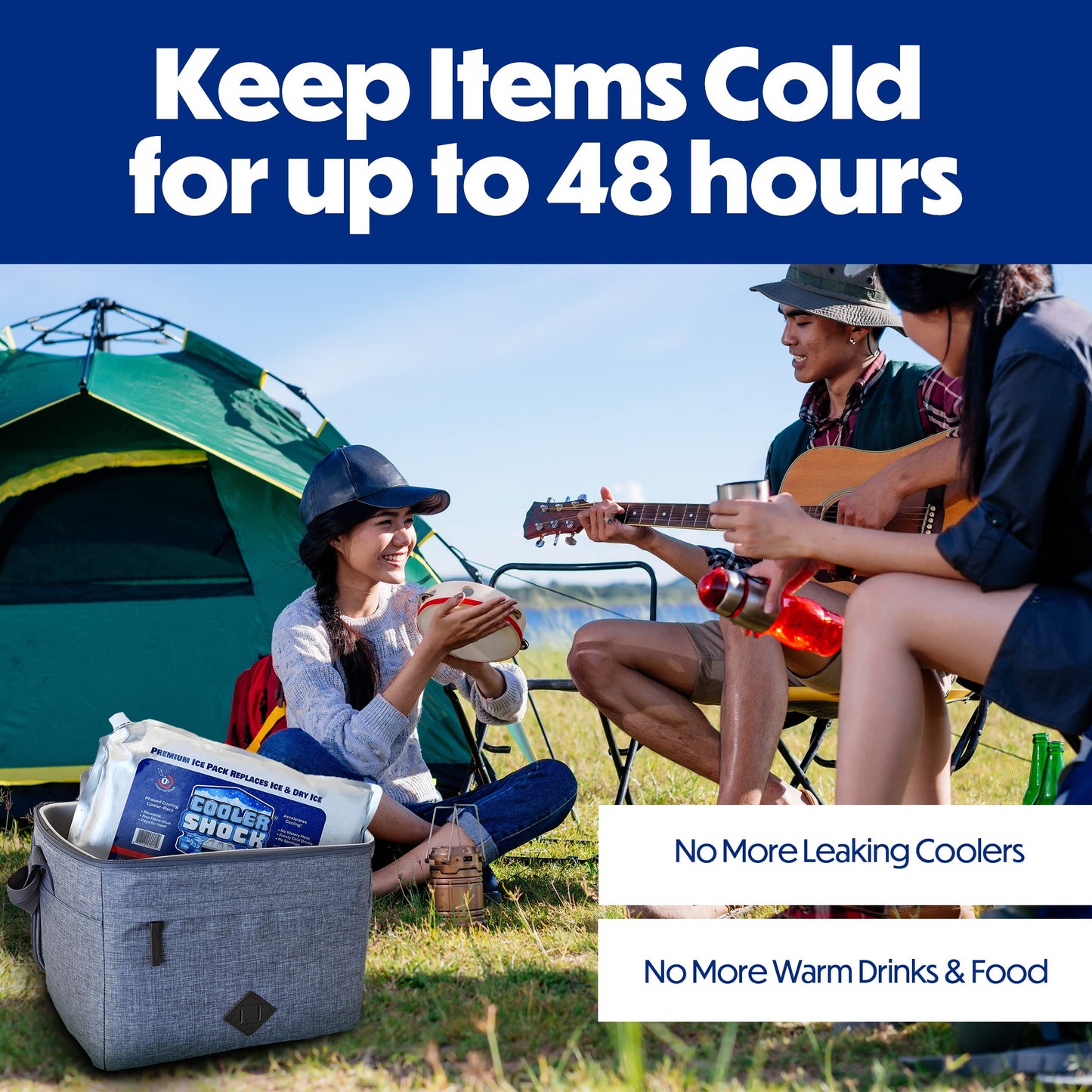 Cooler Shock Reusable Ice Packs – Long-Lasting Freezer Packs for Coolers, Camping & Beach Trips