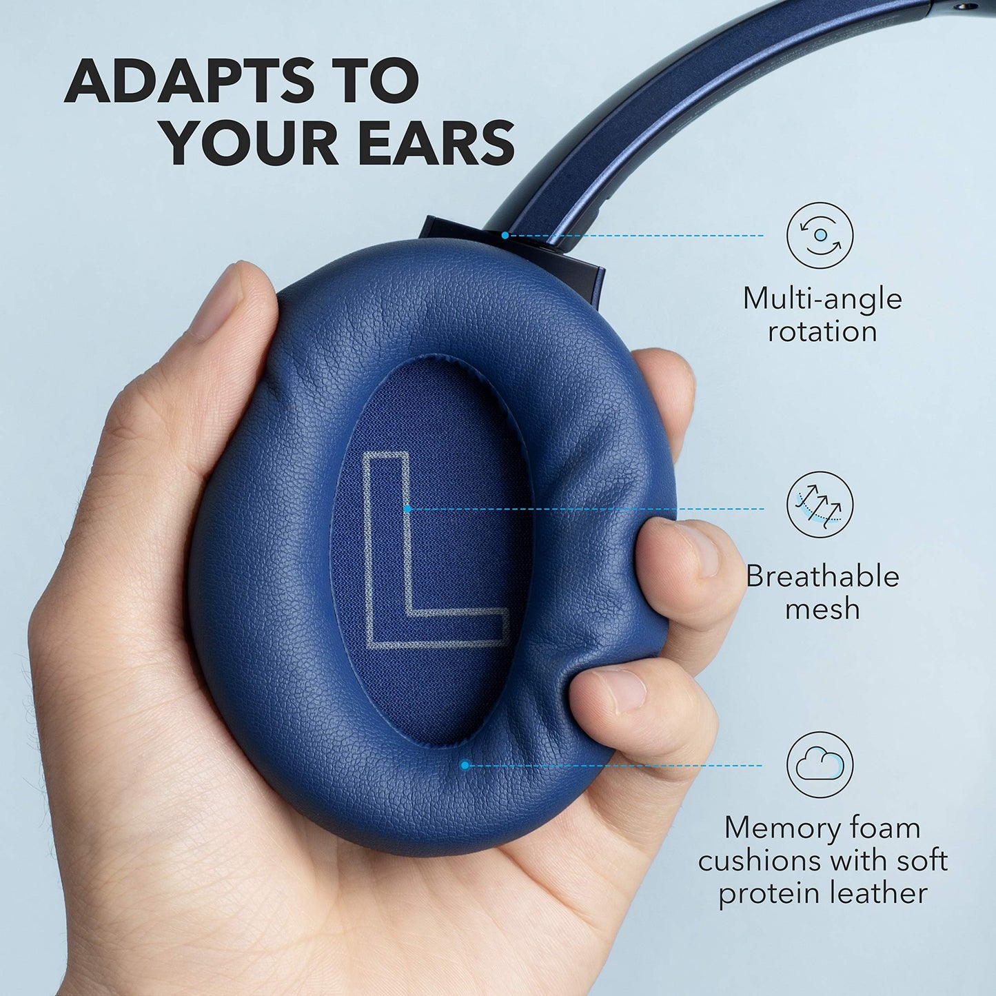 Soundcore Life Q20 Wireless Headphones – Noise Cancelling, Hi-Res Audio, 60H Playtime