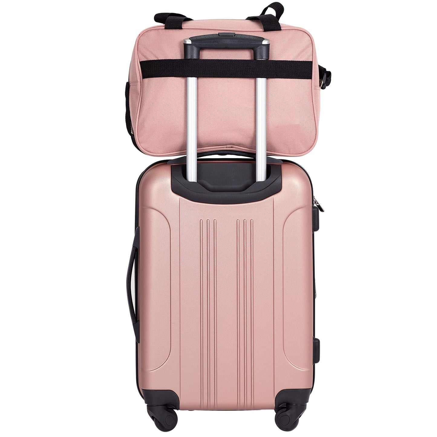 Travelers Club Midtown 4-Piece Hardside Luggage Set – Durable Travel Suitcases in Rose Gold