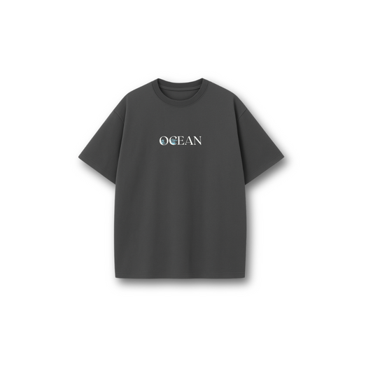 "Current Drift" Oversize Ocean Tee (Graphite Grey)